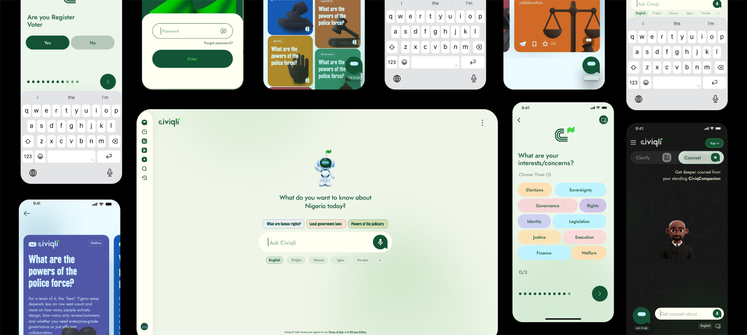 Civiqli app screenshots