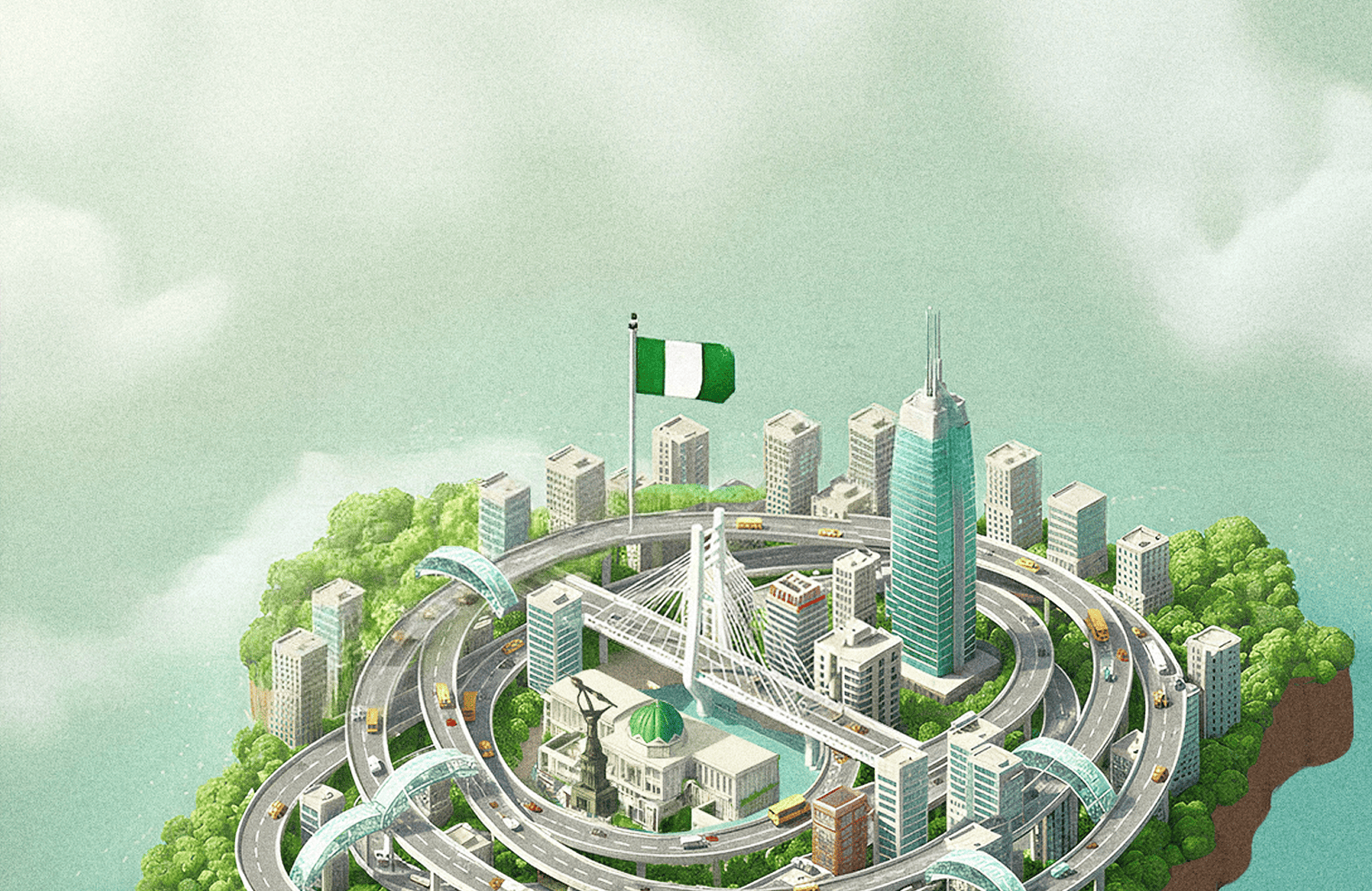 Futuristic Nigerian City Illustration